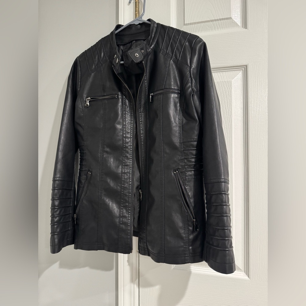 Black Faux Leather Jacket for women or juniors / women’s jackets / motorcycle